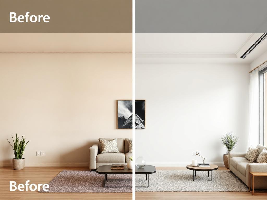 Before and after apartment painting in Dubai